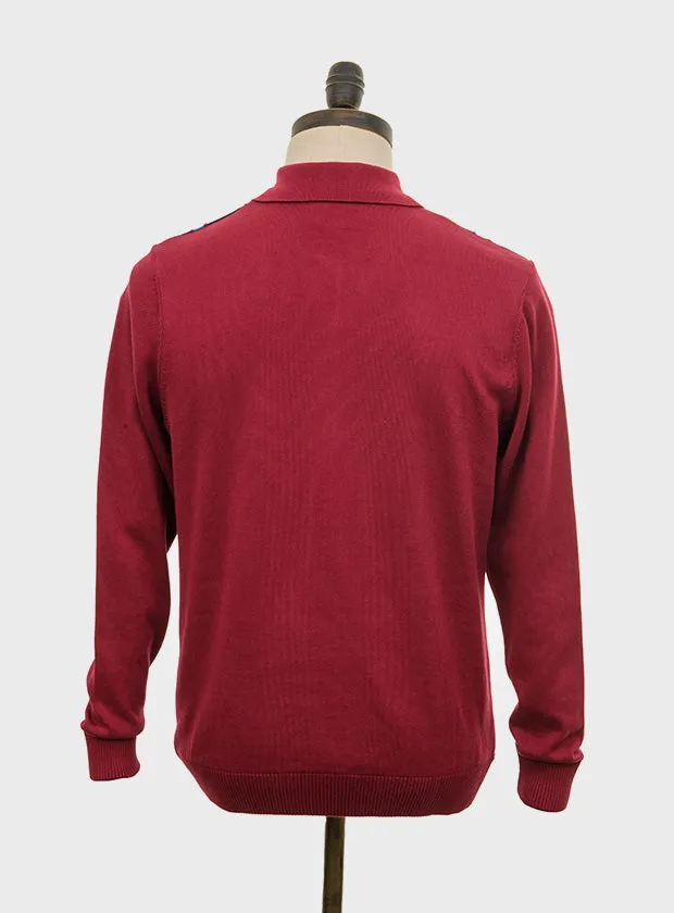 Art Gallery Clothing - Holmes Wine / Ibiza Blue Stripes 315 L/S - Polo Knit