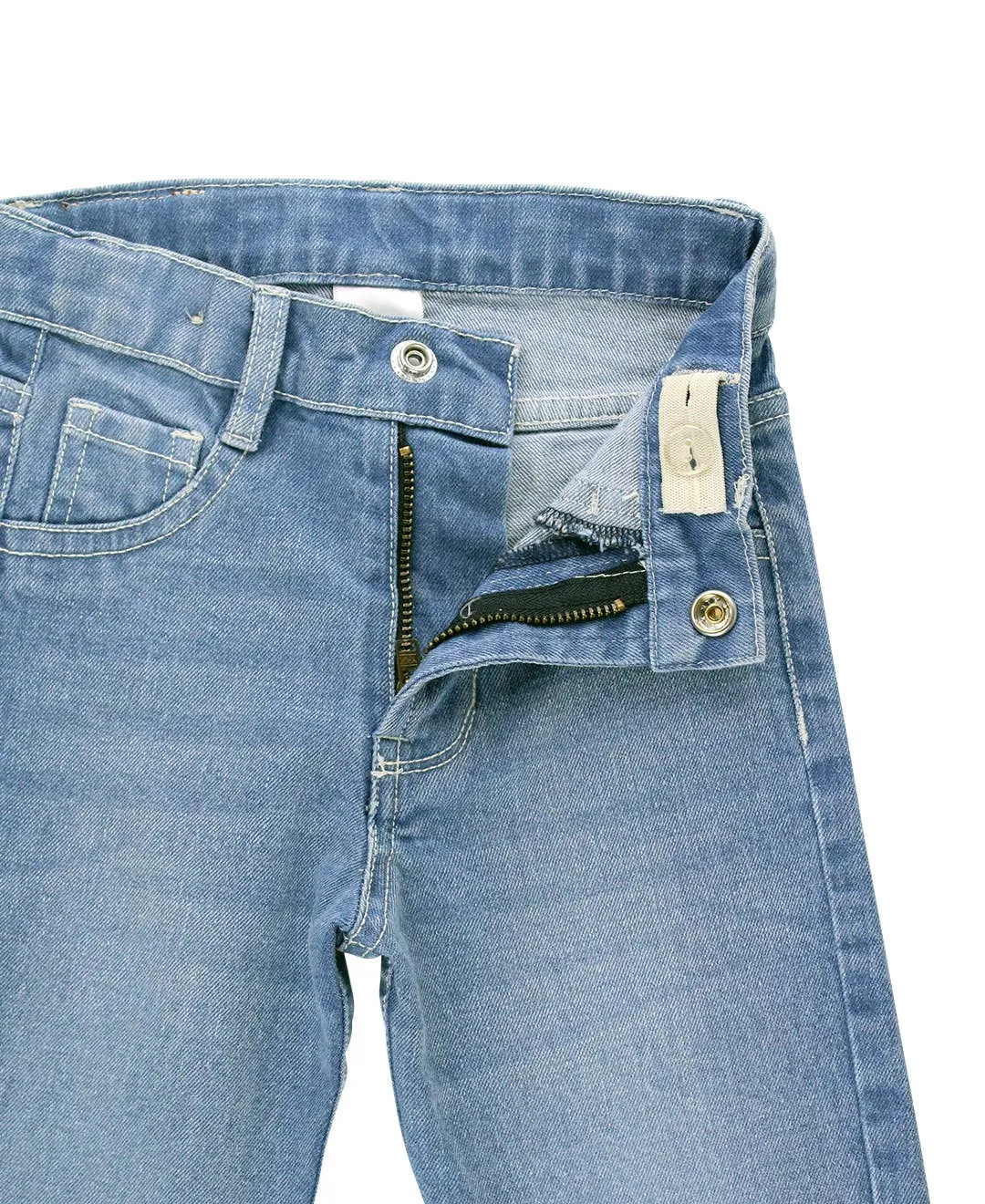 Boys Light Wash Straight Jeans