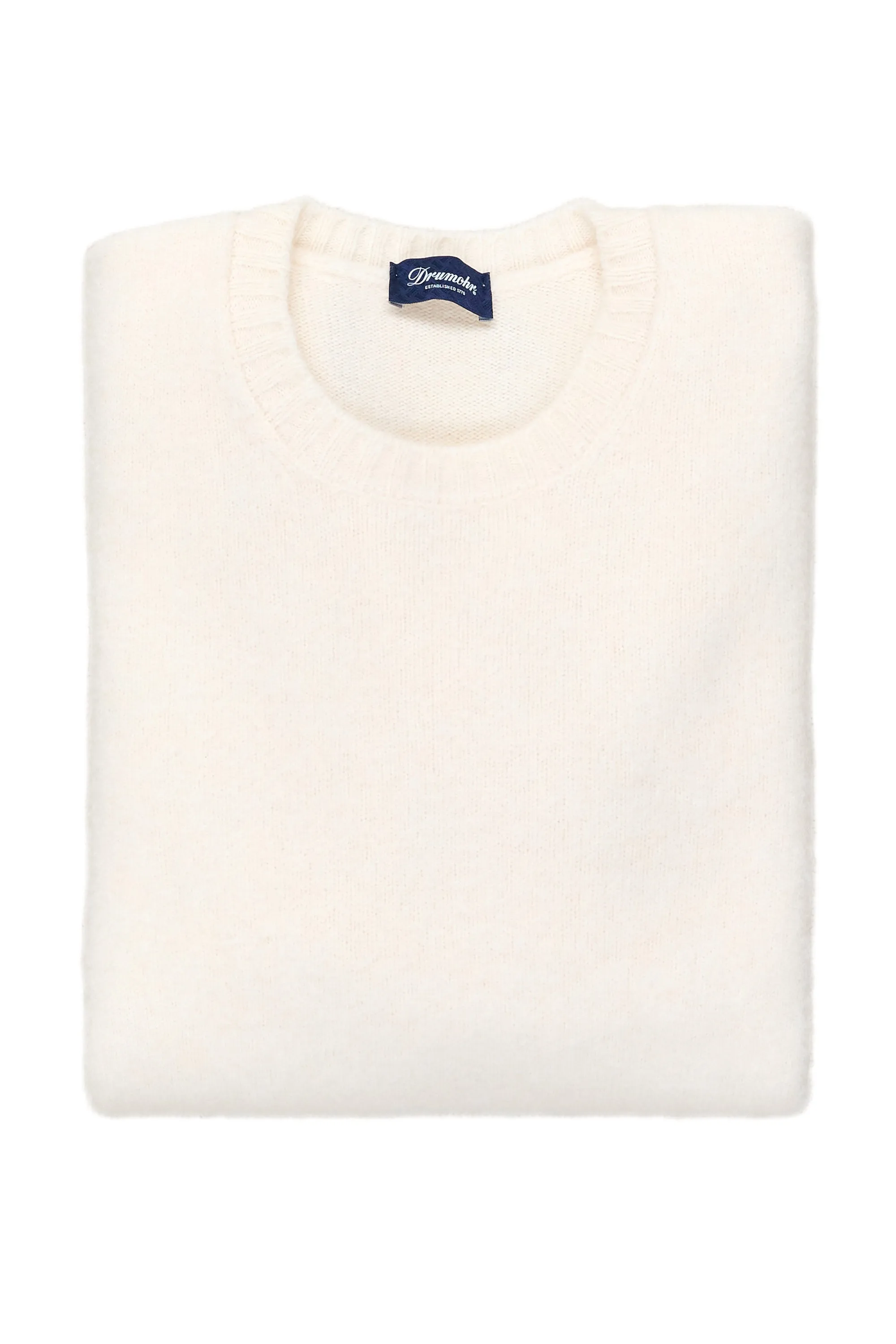 Drumohr Latte LS Lambswool Crewneck Sweater