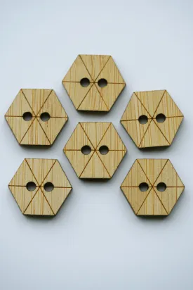 Hexagon Bamboo Buttons - Medium