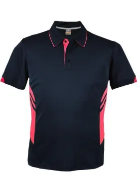 Kids Tasman Polo Navy/Neon Pink