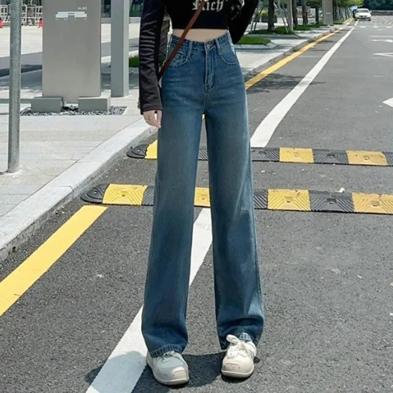 Loose High Waist Straight Fashion Denim Jeans
