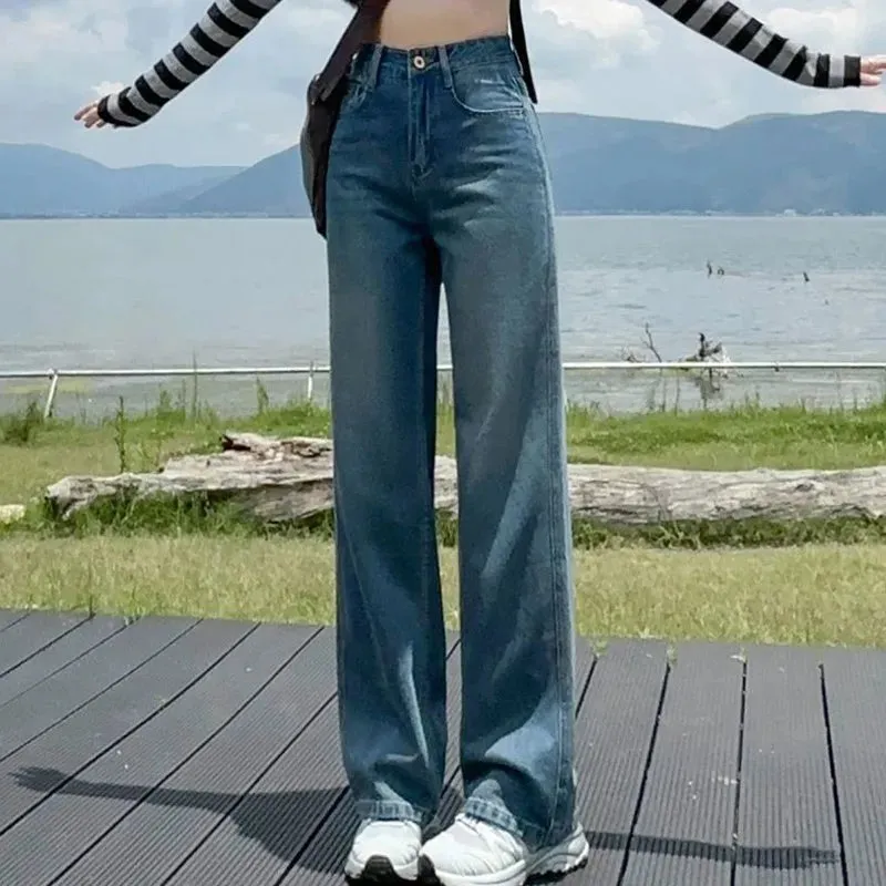 Loose High Waist Straight Fashion Denim Jeans