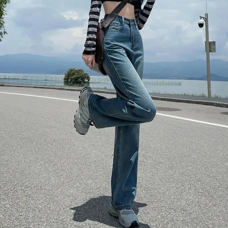 Loose High Waist Straight Fashion Denim Jeans