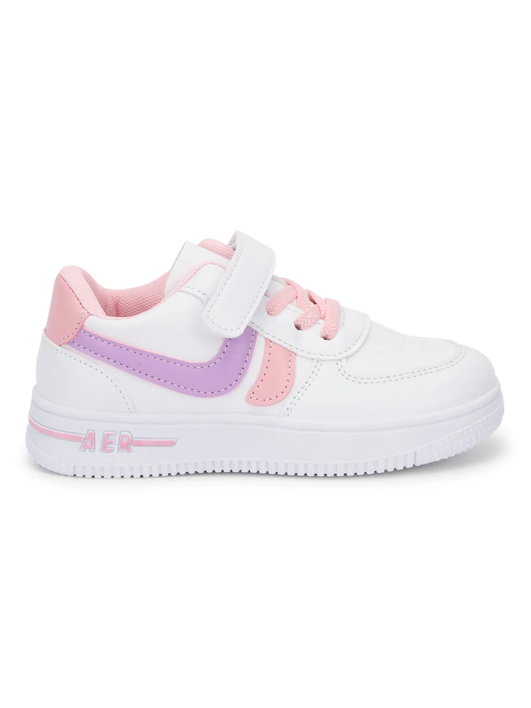 Pink PU Stylish Velcro Sneakers For Kids-Unisex (TC-RS3619-PNK)