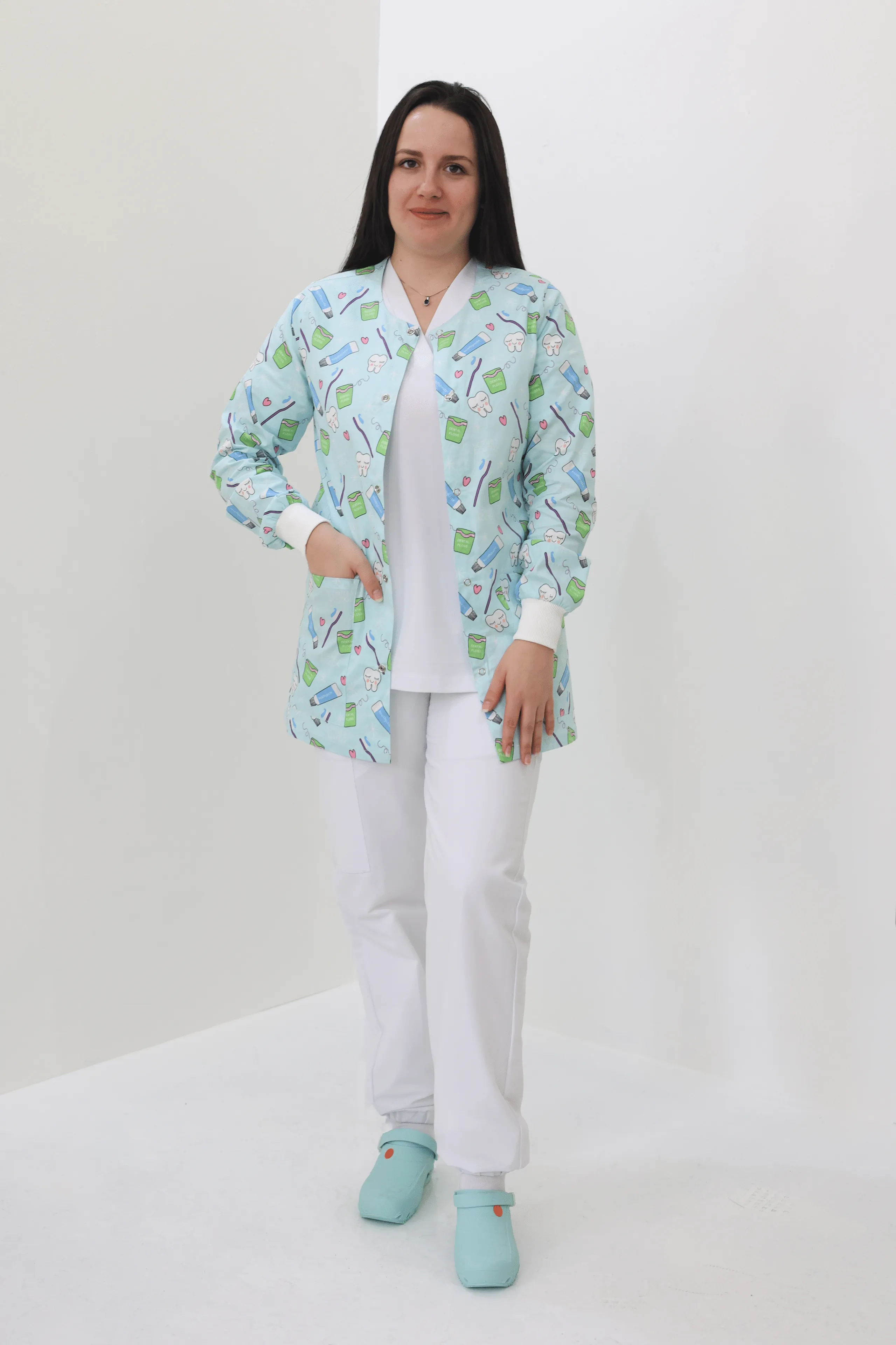 S&C Pro Dental Printed Scrub Jacket