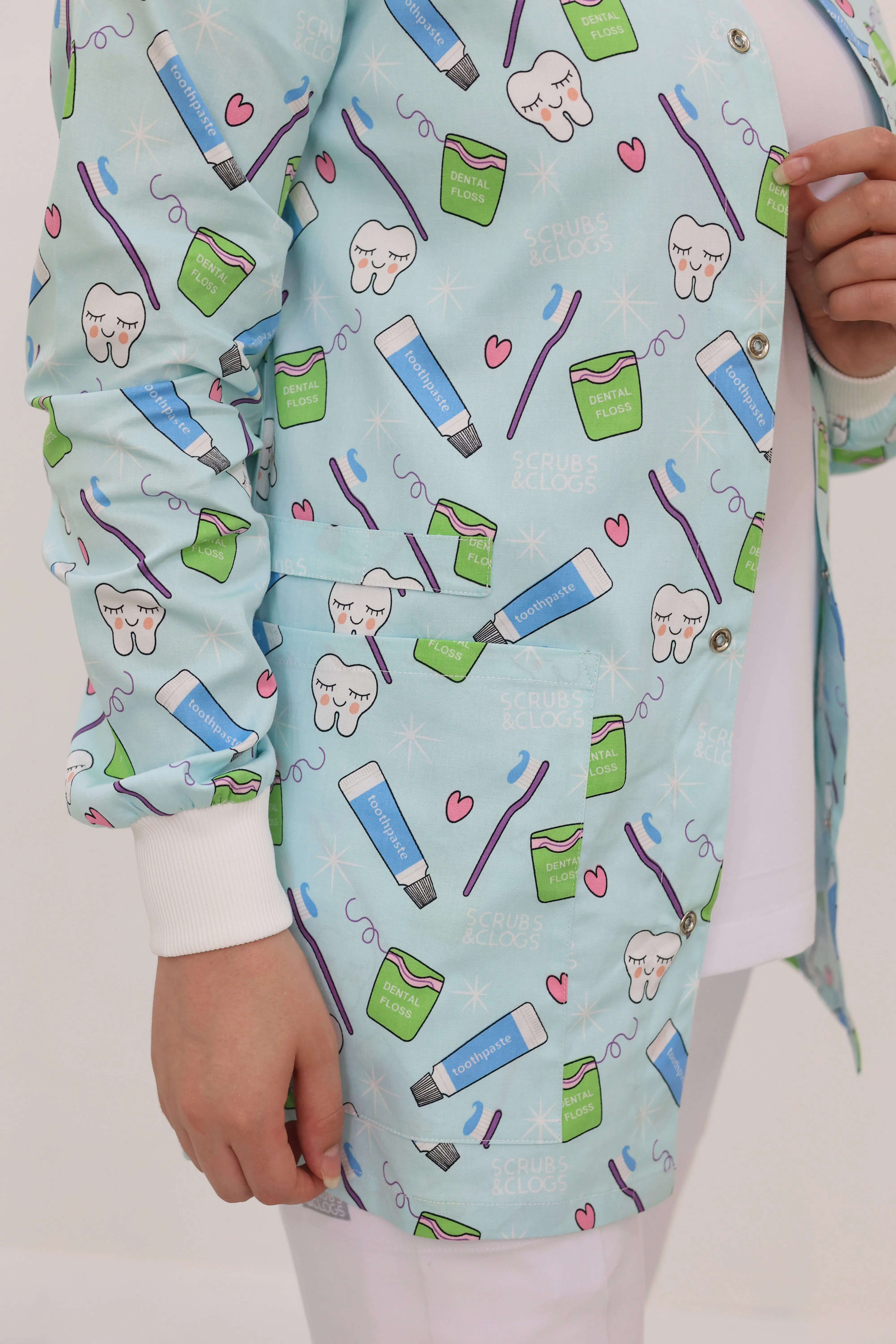 S&C Pro Dental Printed Scrub Jacket