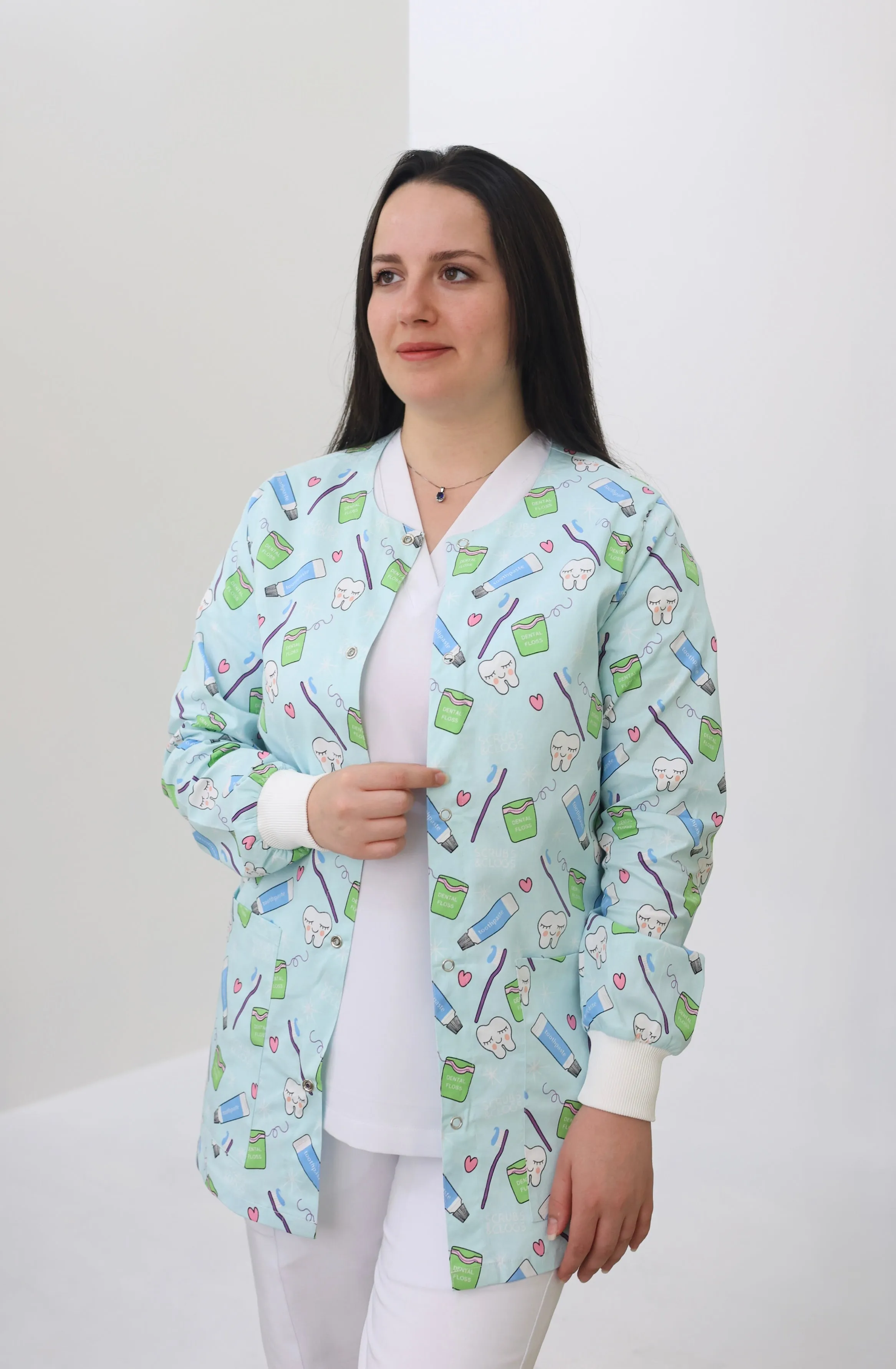 S&C Pro Dental Printed Scrub Jacket