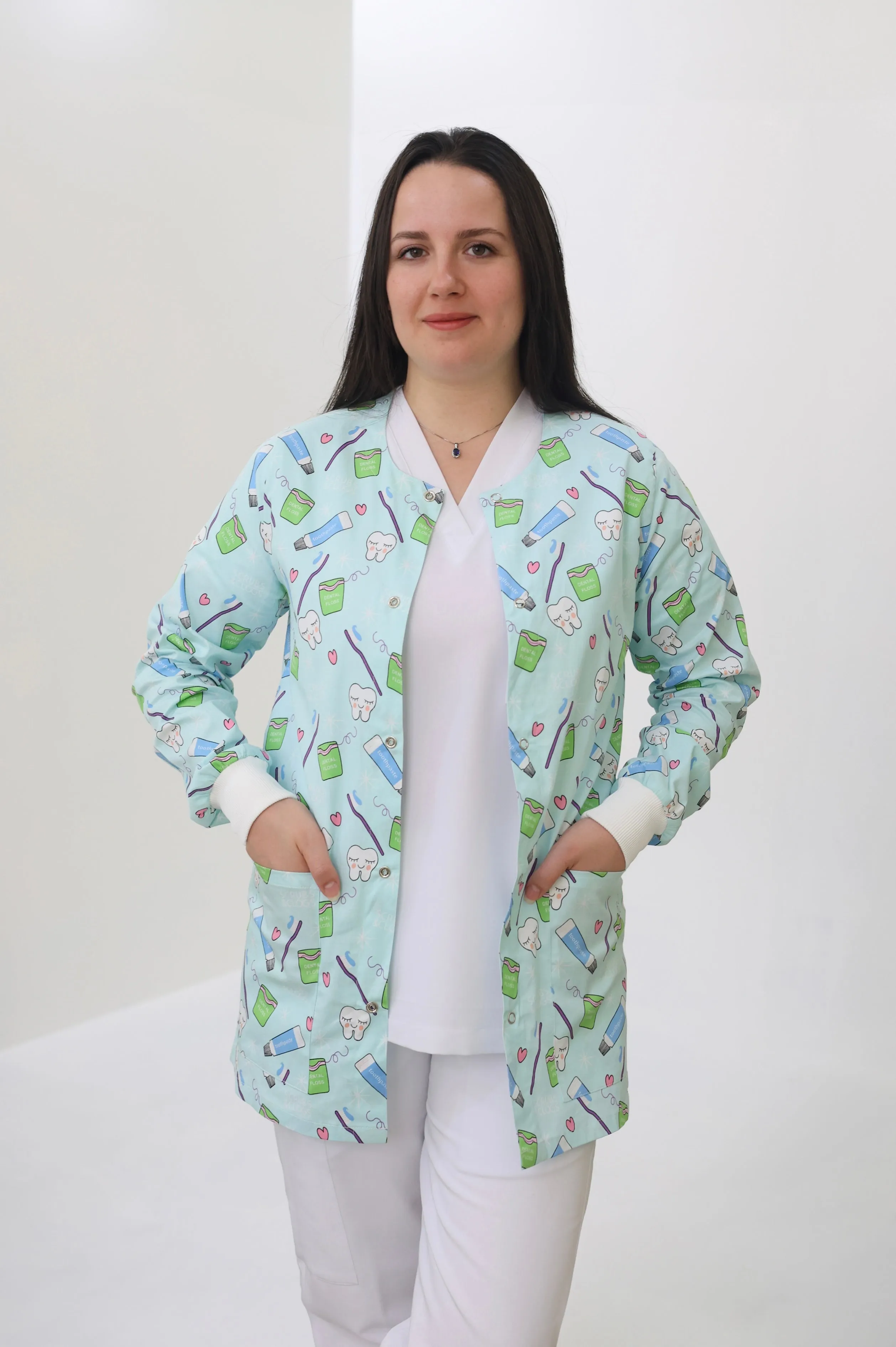 S&C Pro Dental Printed Scrub Jacket